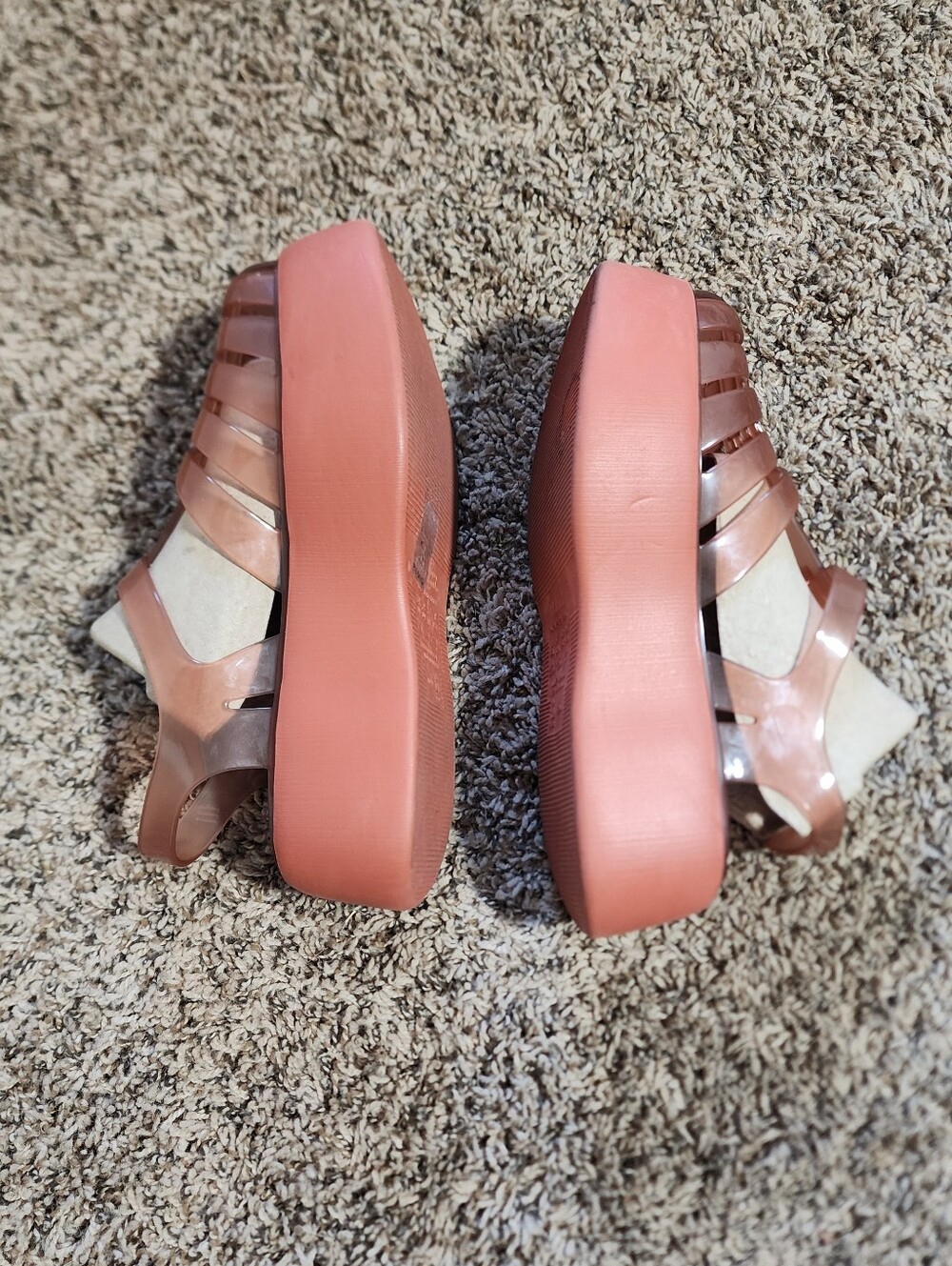 Melissa Possession Platform Terracotta Vegan Jelly Sandals Size 8 Fisherman - Picture 6 of 9